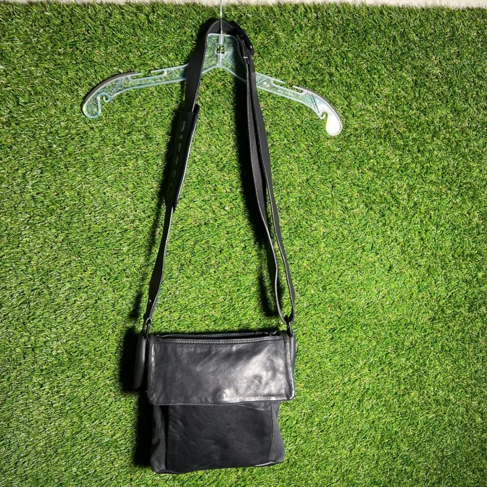Diesel Suave Hard Core Nacho Blue Leather Canvas Crossbody Bag 00XA50PR421 T6065